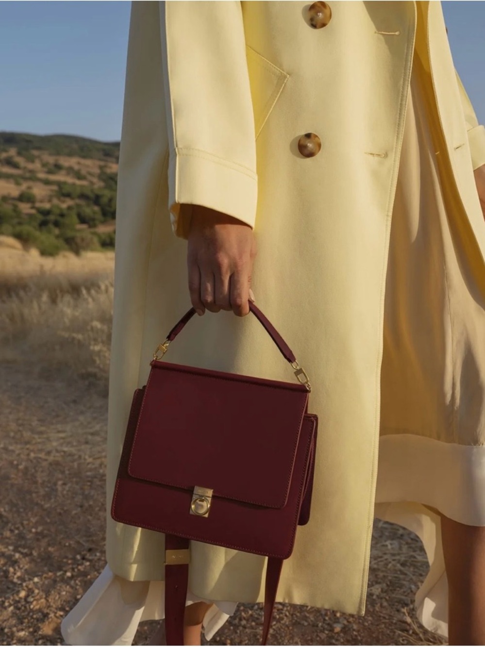 Poléne Numéro Sept in textured Camel.   100% Italian calf leather. - Picture 8 of 12